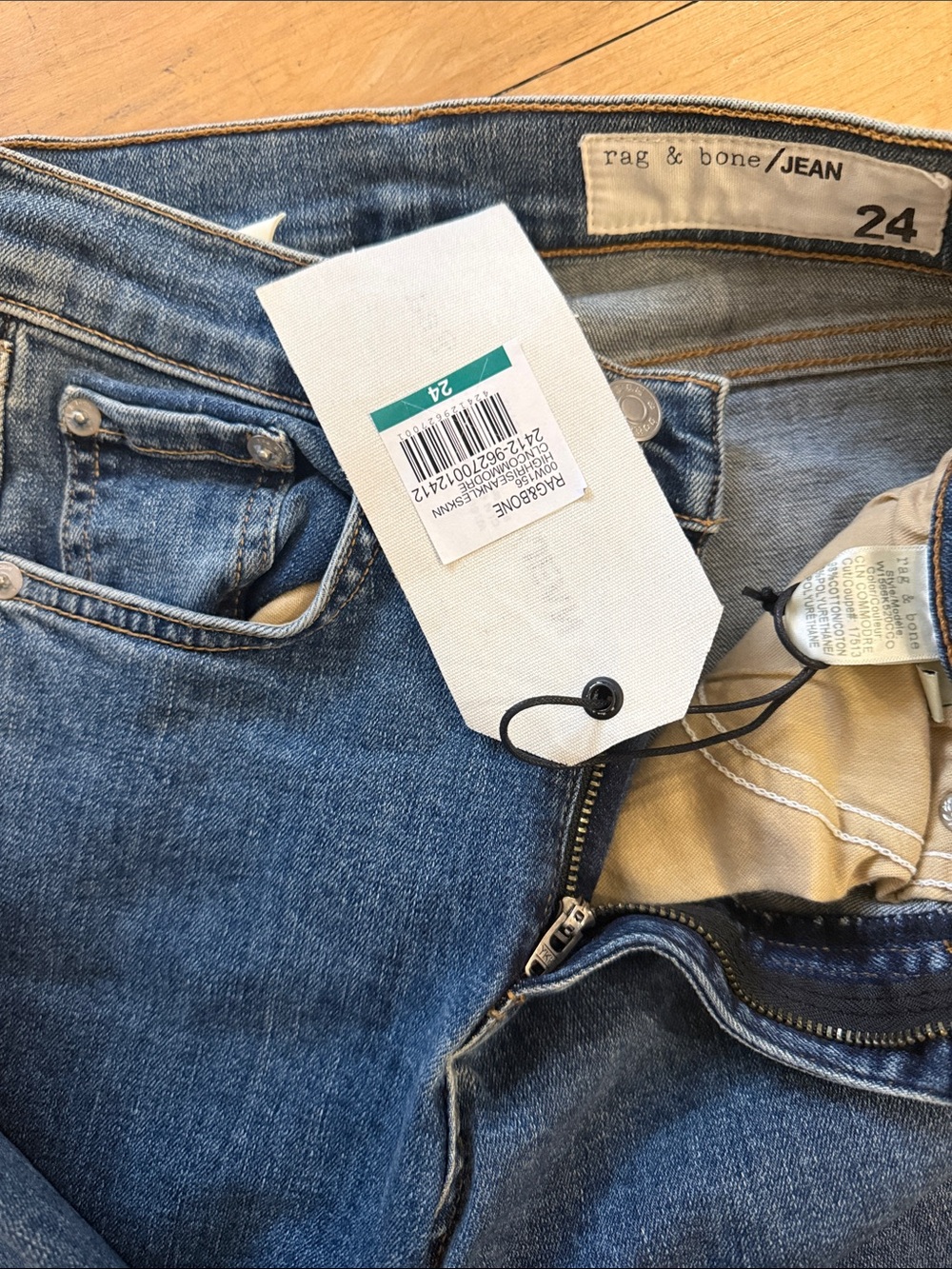 Rag and Bone High Rise Ankle Skinny Jeans Sz 24 - Picture 8 of 16